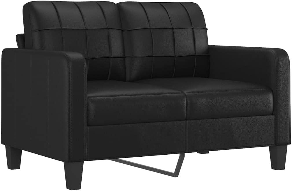 SECOLI Sofa Set 3 2 1 Living Room Sofa Sets 3-2-1 Living Room Set Couch Lounge Couch Sofa Couch for Living Room 4-Piece Black Faux Leather