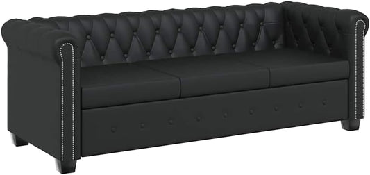 VidaXL 2-& 3-Seater Chesterfield Sofa / Couch, Faux Leather Office Furniture Set
