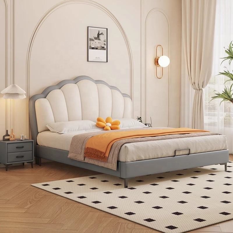 Modern Luxury French Style King Size  and Queen Size Girl Style Leather Bed