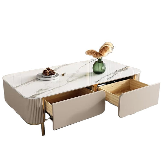 Living Room Furniture Rock Board TV Stand Coffee Table Foldable Set