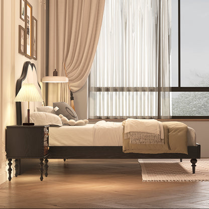 Wood Frame King Size Bed Set Leather Double Queen Wooden Bedroom Furniture