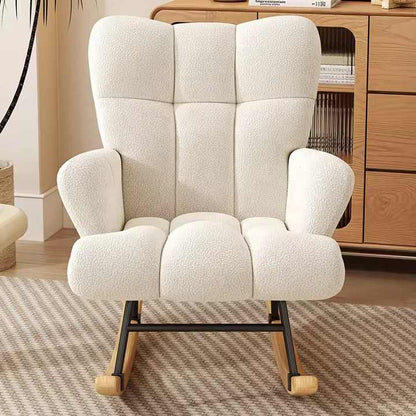 Elegant Seat Durable Recliner Living Room Wing Back Rocking Chair