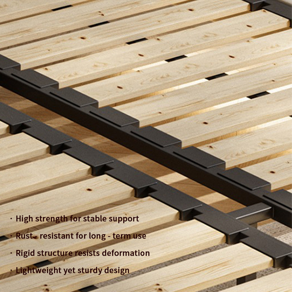 Double Queen King Size Bedroom Furniture Set Leather Suspended Bed Wooden Beds