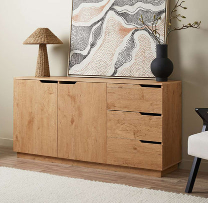 Modern 2-Door 3-Drawer Wooden Sideboard Buffet Cabinet Versatile Home Furniture