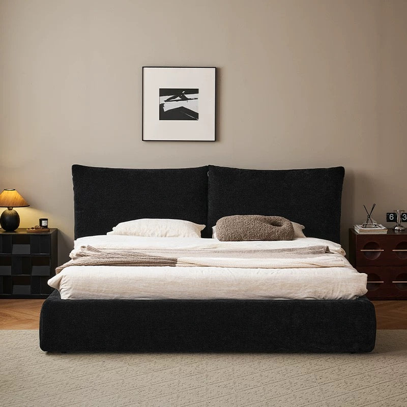 Comfortable Furniture Wooden Queen Bed Frame Fabric Upholstered king Size Bed