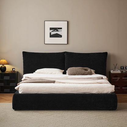 Comfortable Furniture Wooden Queen Bed Frame Fabric Upholstered king Size Bed