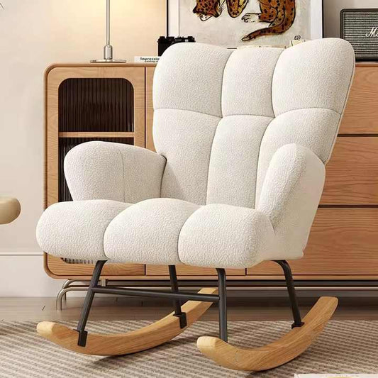 Elegant Seat Durable Recliner Living Room Wing Back Rocking Chair
