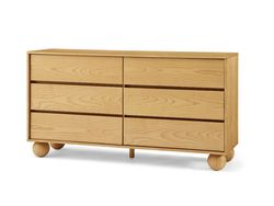 Furniture Storage Drawer Cabinet Console Table Wooden Chest of Drawers with Ball-Shaped Legs