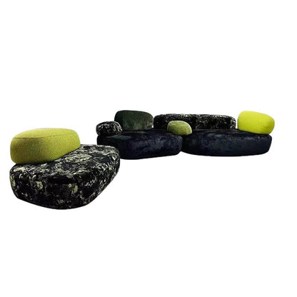 Accent Bed Elegant Light Living Room Set  Fabric Sectional Sofa