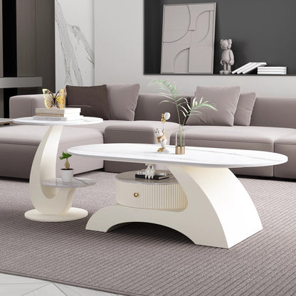 Lving Room Furniture Set Fashion Light Luxury Coffee Table and Sofa Side Table