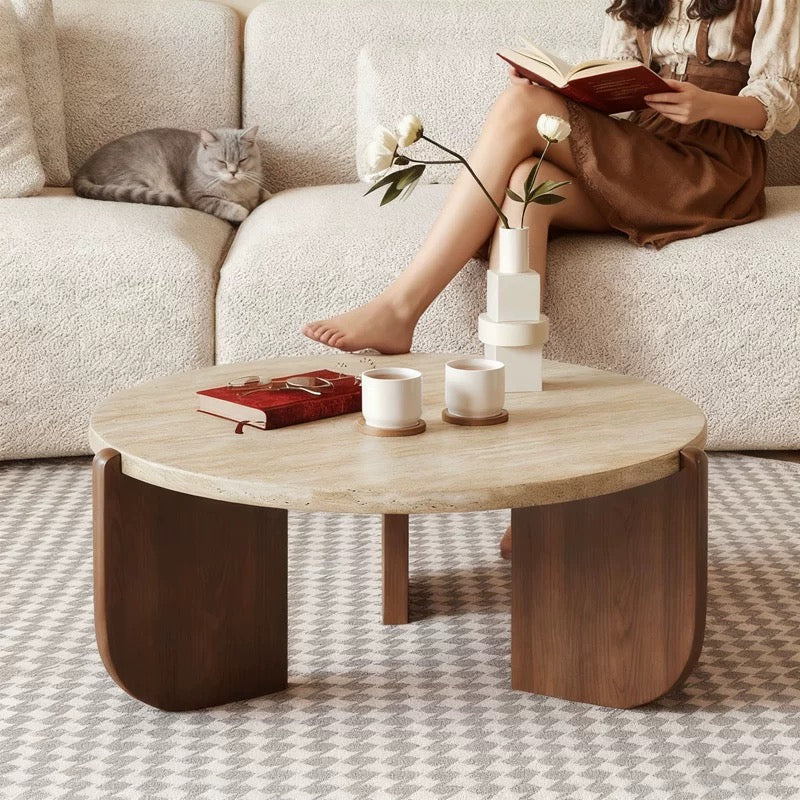 Durable Solid Wood Leg Living Room Coffee Tea Table