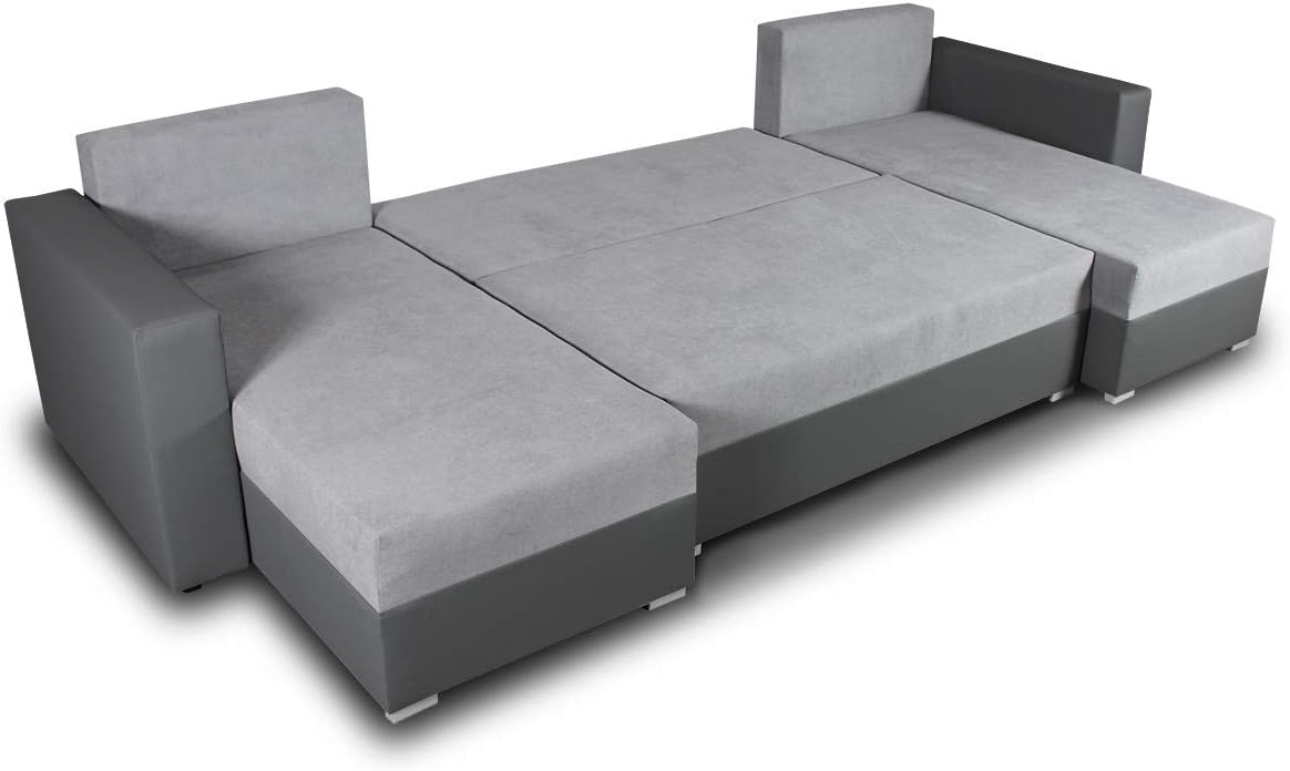 Sofnet Beno U-Shape Couch / Corner Sofa with Bed Box, Couch with Bed Function, Upholstered Corner, Big Sofa, Living Room