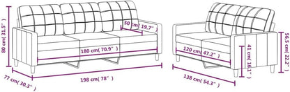 SECOLI Sofa Set 3 Seater + 2 Seater Living Room Sofa Sets Living Room Set Couch Lounge Couch Sofa Couch for Living Room 2-Piece Dark Grey Fabric