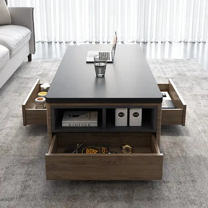 Modern Lift Top Coffee Table Multi Functional Smart Coffee Table With 3 Drawers