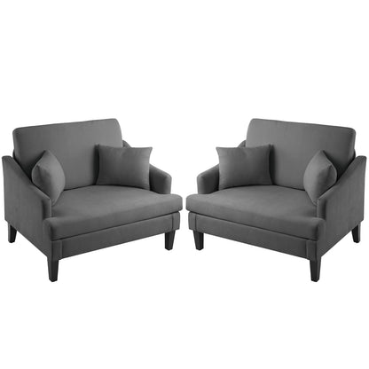 Bezseller Oversized Accent Chair, 33.5'' Wide Seat Comfy Armchair with 2 Pillows, Upholstered Big Reading Chair, Modern Single Sofa Chair for Living Room Bedroom Apartment Office, Beige