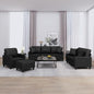 SECOLI Sofa Set 3 2 1 Living Room Sofa Sets 3-2-1 Living Room Set Couch Lounge Couch Sofa Couch for Living Room 4-Piece Black Faux Leather