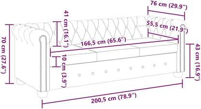 VidaXL 2-& 3-Seater Chesterfield Sofa / Couch, Faux Leather Office Furniture Set