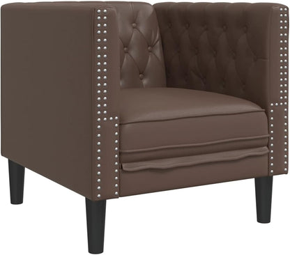 3-Piece Chesterfield Sofa Set Brown Faux Leather Indoor Sofa Model3209269