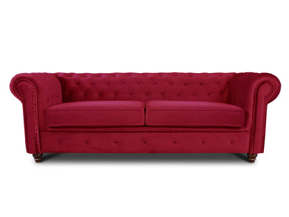 Chesterfield Asti 3-Seater Sofa Set, Glamour Design Sofa Set, Wooden Feet, Upholstered Sofa, for the Living Room