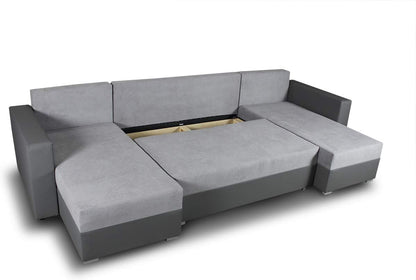 Sofnet Beno U-Shape Couch / Corner Sofa with Bed Box, Couch with Bed Function, Upholstered Corner, Big Sofa, Living Room