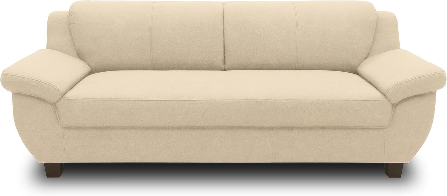 DOMO. collection Panama 3 Seater Sofa 3-Seater Couch Set 3-2-1 Taupe 207 cm