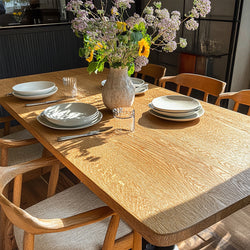 Customized Solid Wood Home Dining Room 4~6 Seater Dining Table Office Desk Set