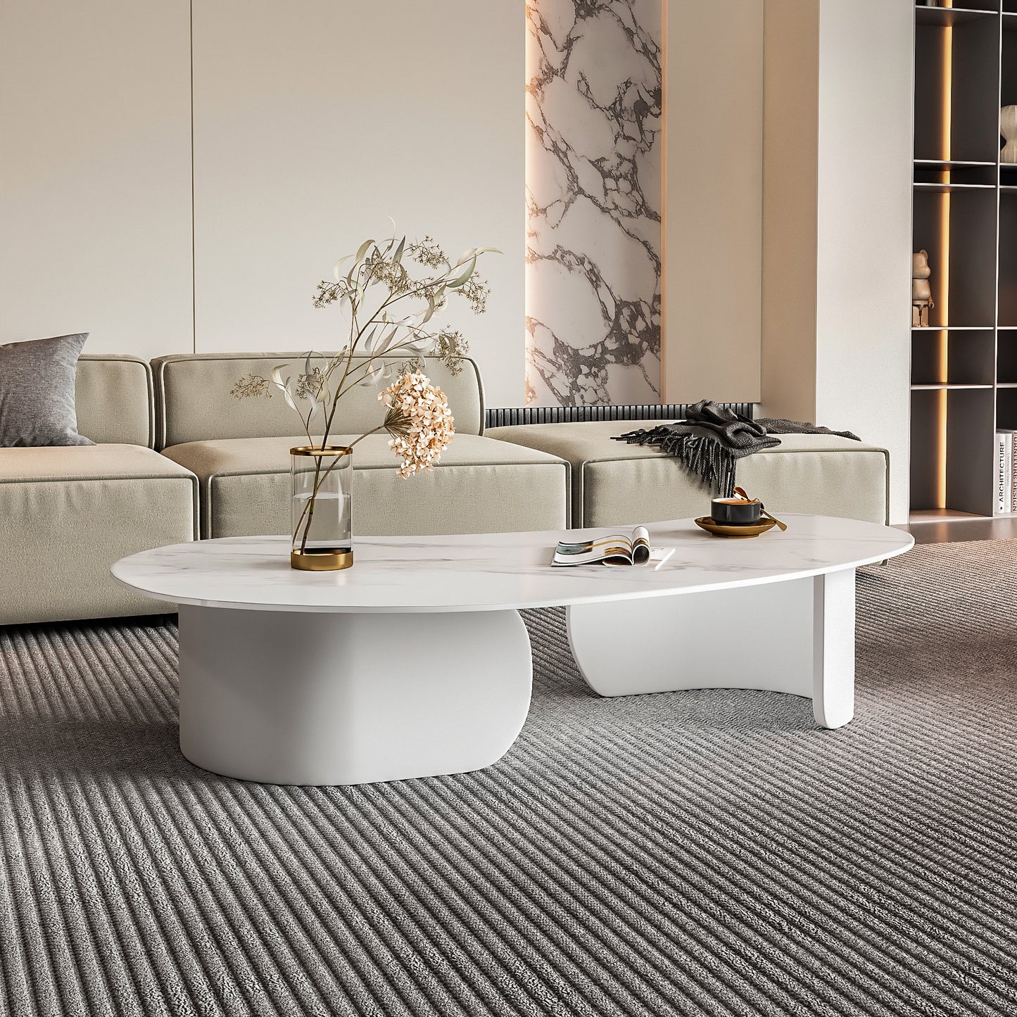 Rock Board Tea Table Black Cashew Nut Coffee Tables