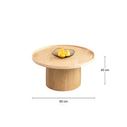 Modern Wooden Round Tea Table Living Room Circular Coffee Table Set
