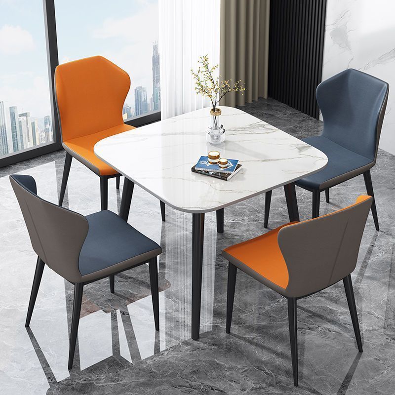 Stone Slab Table Top Dinning Table Set With 4 Chairs