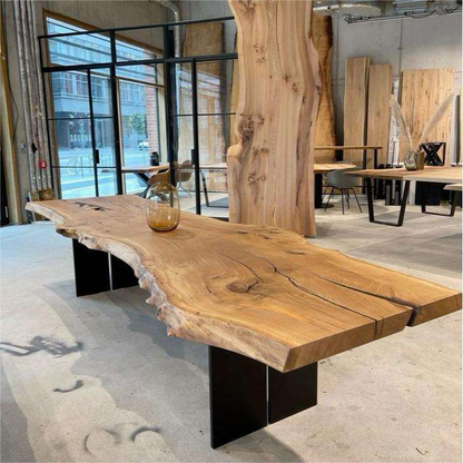 Customized Solid Wood Home Dining Room 4~6 Seater Dining Table Office Desk Set