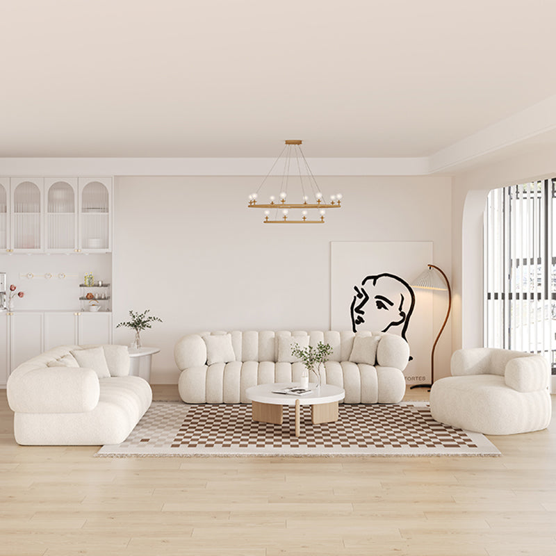Fabric Sofa Small Apartment Living Room Lamb Velvet Cotton Candy Home Minimalist Sofa