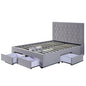 Upholstered Platform Ottoman Fabric Storage Wooden Double Full Twin king Queen Size Bed Frame