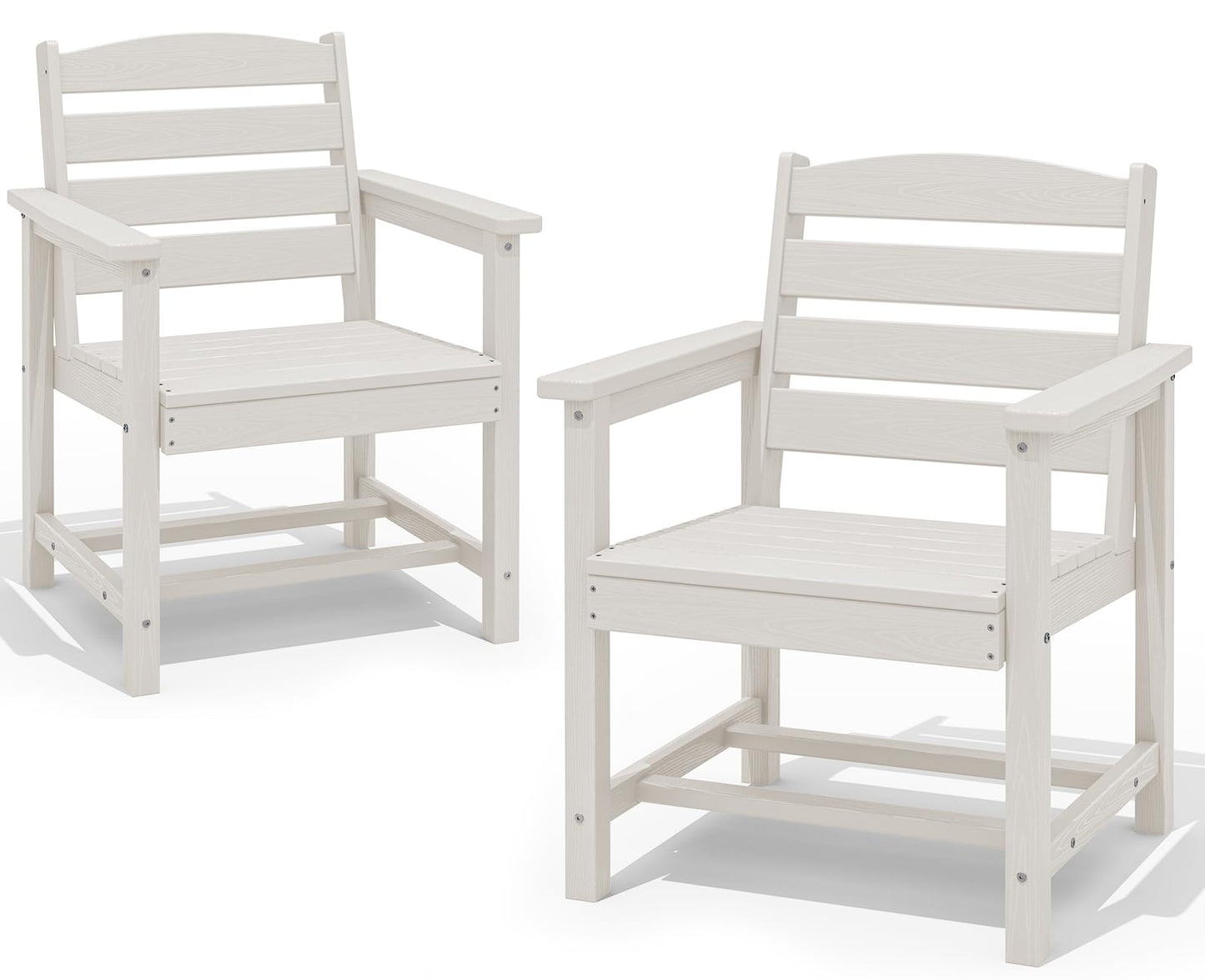 SERWALL Outdoor HDPE Dining Table Set, 7-Piece Outdoor Dining Table Sets with Umbrella Hole Cut-Out Table and 6 Chairs, Gray