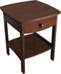 Winsome 22 x 18 x 18-Inch Wood Curved End Table/Night Stand with One Drawer, Brown (94918)