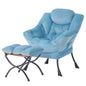 Tiita Lazy Chair with Ottoman, Modern Large Accent Lounge Chair, Leisure Sofa Armchair with Ottoman, Reading Chairs with Footrest for Bedroom, Living Room, Dorm Rooms, Garden