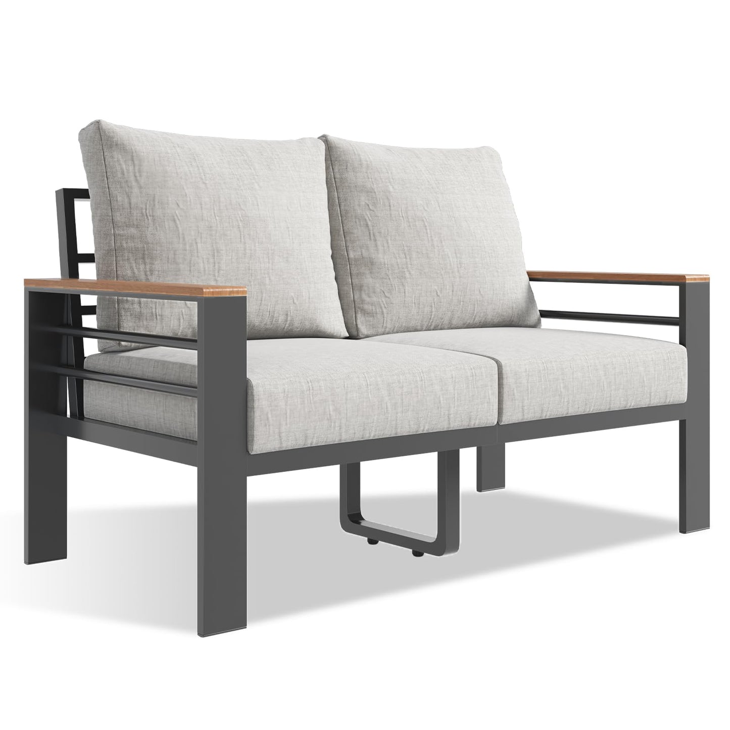 Aoxun Aluminum Patio Furniture Set 7 Seats, Oversized Outdoor Sectional with Washable Thick Cushions, Coffee Table and Waterproof Cover, Patio Conversation Sets for Porch, Balcony, Deck