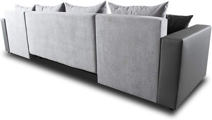 Sofnet Beno U-Shape Couch / Corner Sofa with Bed Box, Couch with Bed Function, Upholstered Corner, Big Sofa, Living Room