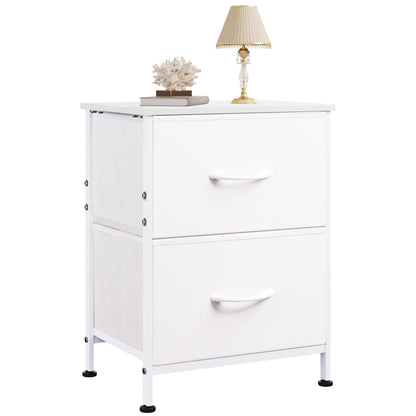 WLIVE Night Stand, Small 2 Drawer Dresser, Nightstand with Fabric Bins for Bedroom, Closet, Dorm, Rustic Brown Wood Grain Print, 11.8" D x 15.7" W x 20.9" H