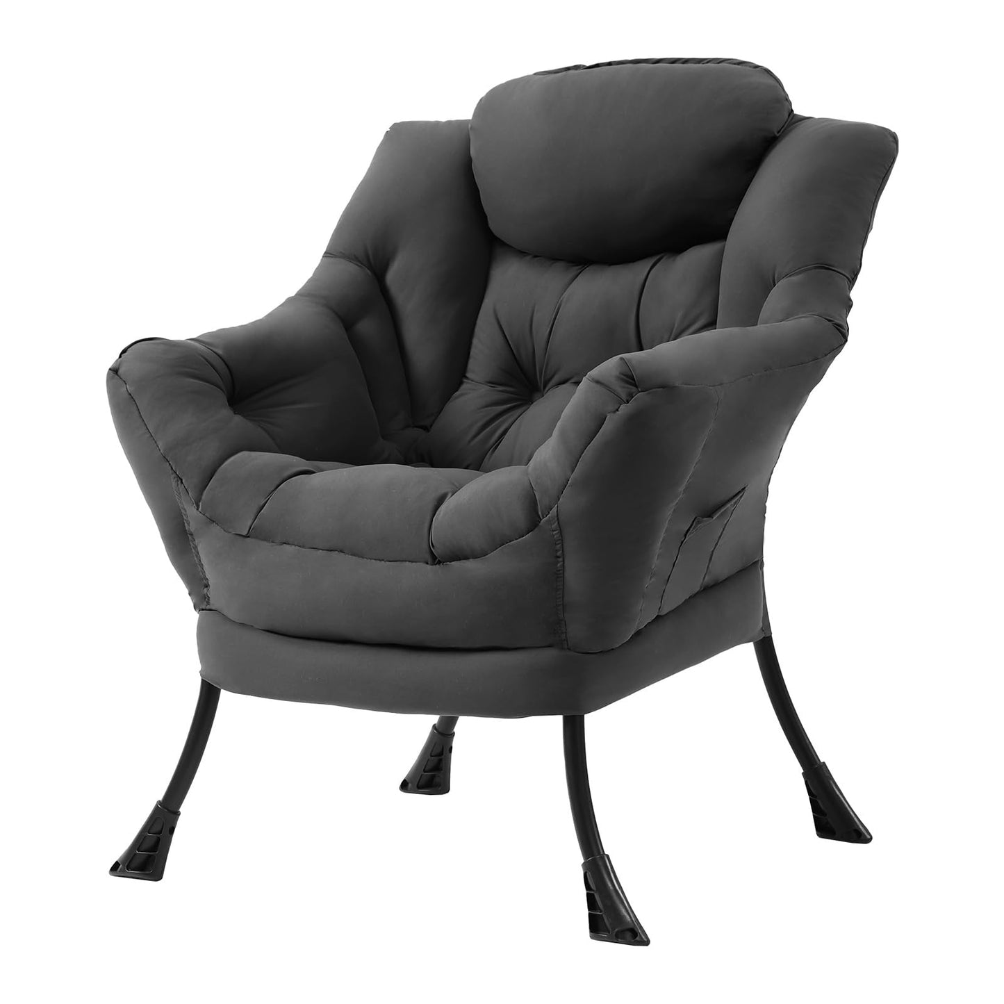 Tiita Lazy Chair with Ottoman, Modern Large Accent Lounge Chair, Leisure Sofa Armchair with Ottoman, Reading Chairs with Footrest for Bedroom, Living Room, Dorm Rooms, Garden