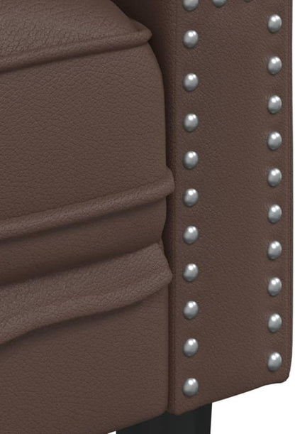 3-Piece Chesterfield Sofa Set Brown Faux Leather Indoor Sofa Model3209269