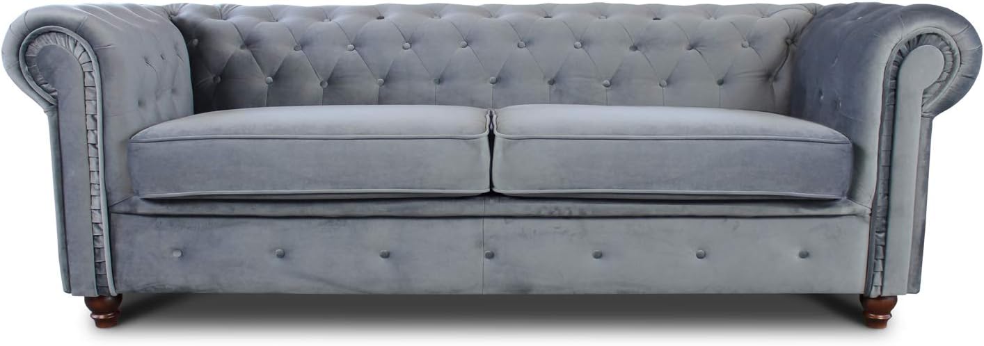 Chesterfield Asti 3-Seater Sofa Set, Glamour Design Sofa Set, Wooden Feet, Upholstered Sofa, for the Living Room