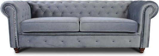 Chesterfield Asti 3-Seater Sofa Set, Glamour Design Sofa Set, Wooden Feet, Upholstered Sofa, for the Living Room