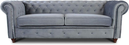 Chesterfield Asti 3-Seater Sofa Set, Glamour Design Sofa Set, Wooden Feet, Upholstered Sofa, for the Living Room