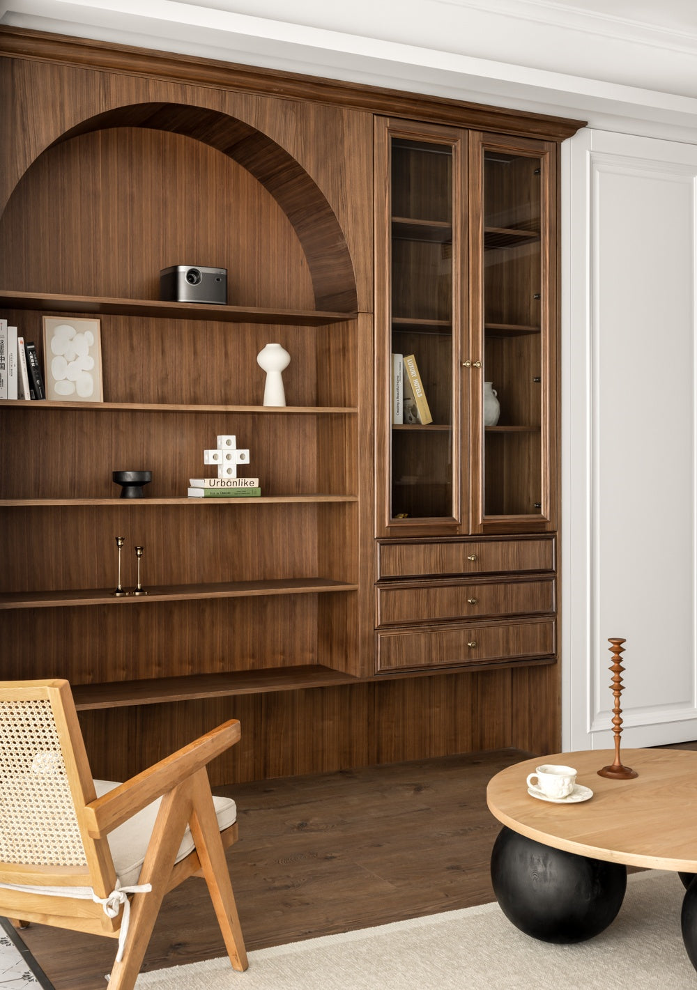 Customizable Solid Wood Living Room Furniture Includes Cabinets Tables Chairs