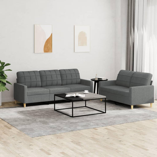 SECOLI Sofa Set 3 Seater + 2 Seater Living Room Sofa Sets Living Room Set Couch Lounge Couch Sofa Couch for Living Room 2-Piece Dark Grey Fabric