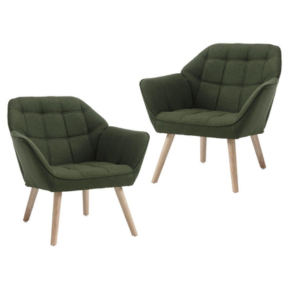 Accent Chair Armchair, Padded Armrest Chair, Reading Chair with Wooden Legs Made of Linen, Reading Chair, Single Sofa, TV Chair for Living Room, Bedroom, Lounges, Beige