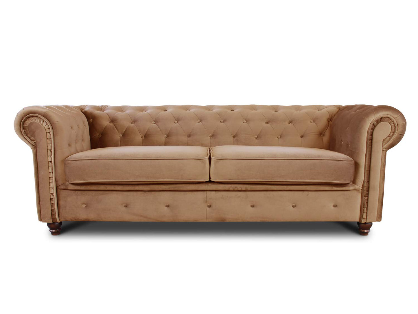 Chesterfield Asti 3-Seater Sofa Set, Glamour Design Sofa Set, Wooden Feet, Upholstered Sofa, for the Living Room