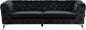 Beliani Chesterfield Style Classic Upholstered Sofa Velvet Fabric Black Sotra