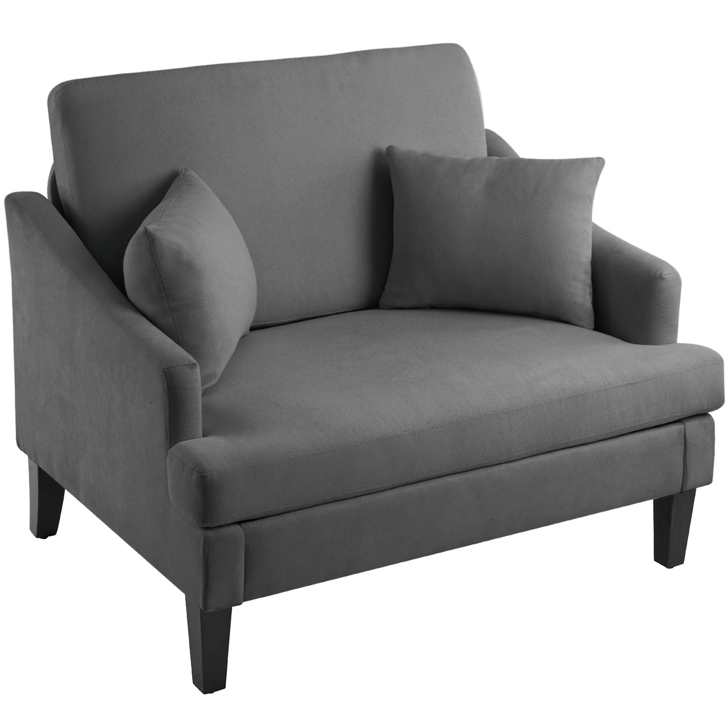 Bezseller Oversized Accent Chair, 33.5'' Wide Seat Comfy Armchair with 2 Pillows, Upholstered Big Reading Chair, Modern Single Sofa Chair for Living Room Bedroom Apartment Office, Beige