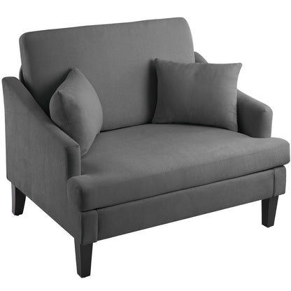 Bezseller Oversized Accent Chair, 33.5'' Wide Seat Comfy Armchair with 2 Pillows, Upholstered Big Reading Chair, Modern Single Sofa Chair for Living Room Bedroom Apartment Office, Beige